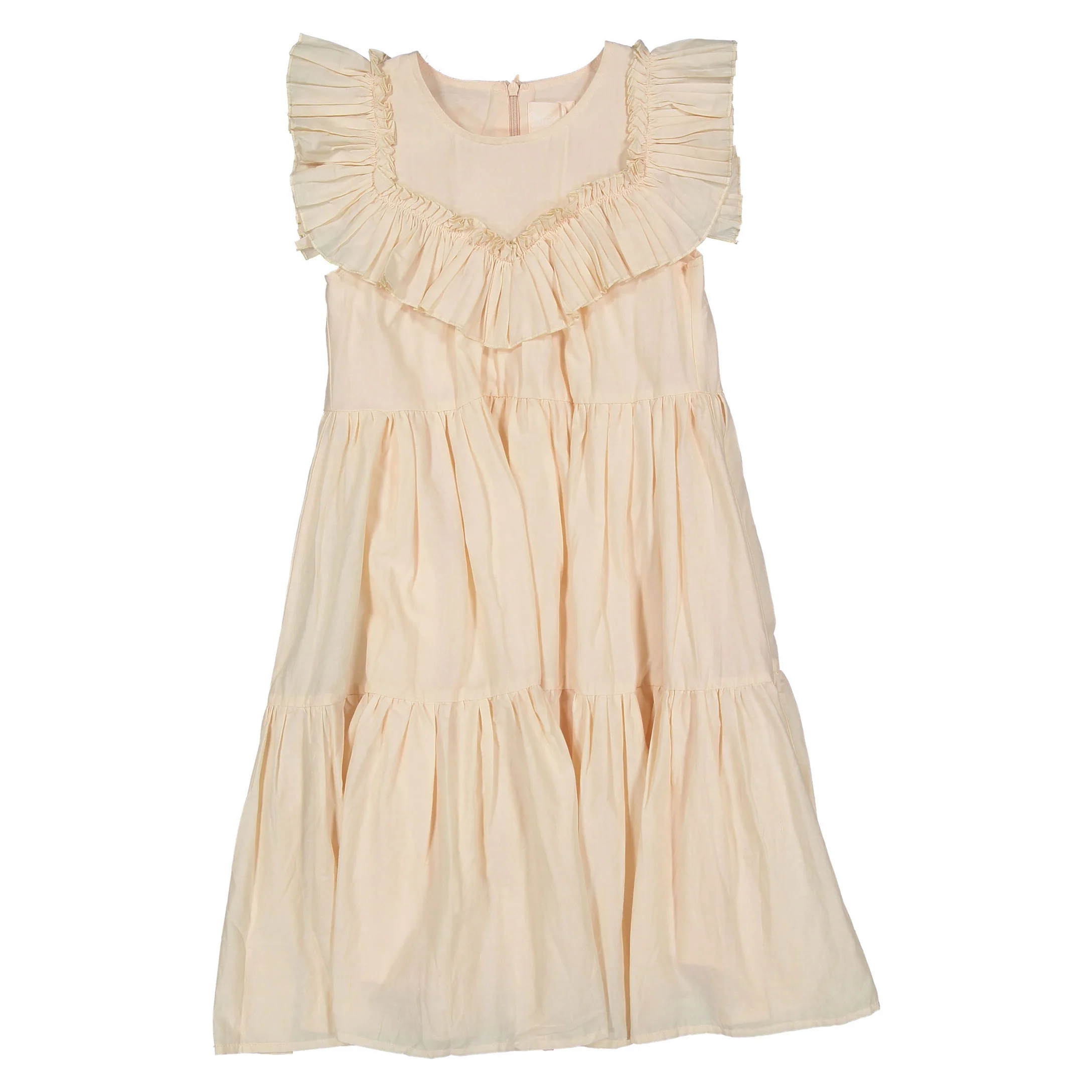 Steph Soft Pink Frill Yoke Voile Dress