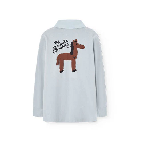 The Animals Observatory Blue Eel Polo Shirt - Image 3