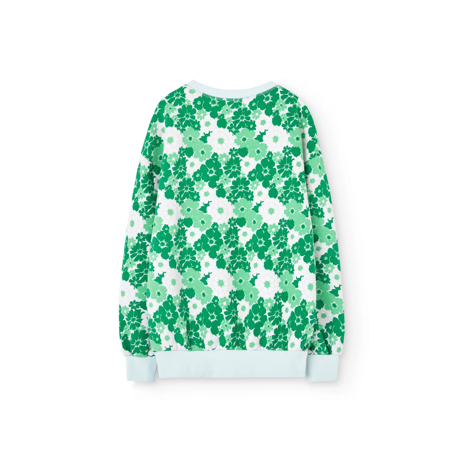 The Animals Observatory Soft Blue Floral Bear Sweatshirt - Image 3