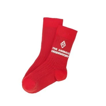 The Animals Observatory  Red Stripe Worm Baby Socks
