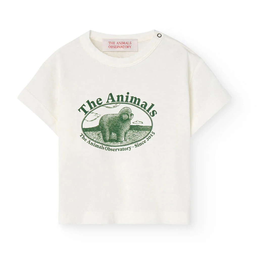 The Animals Observatory White Logo Pangolin Baby T-Shirt