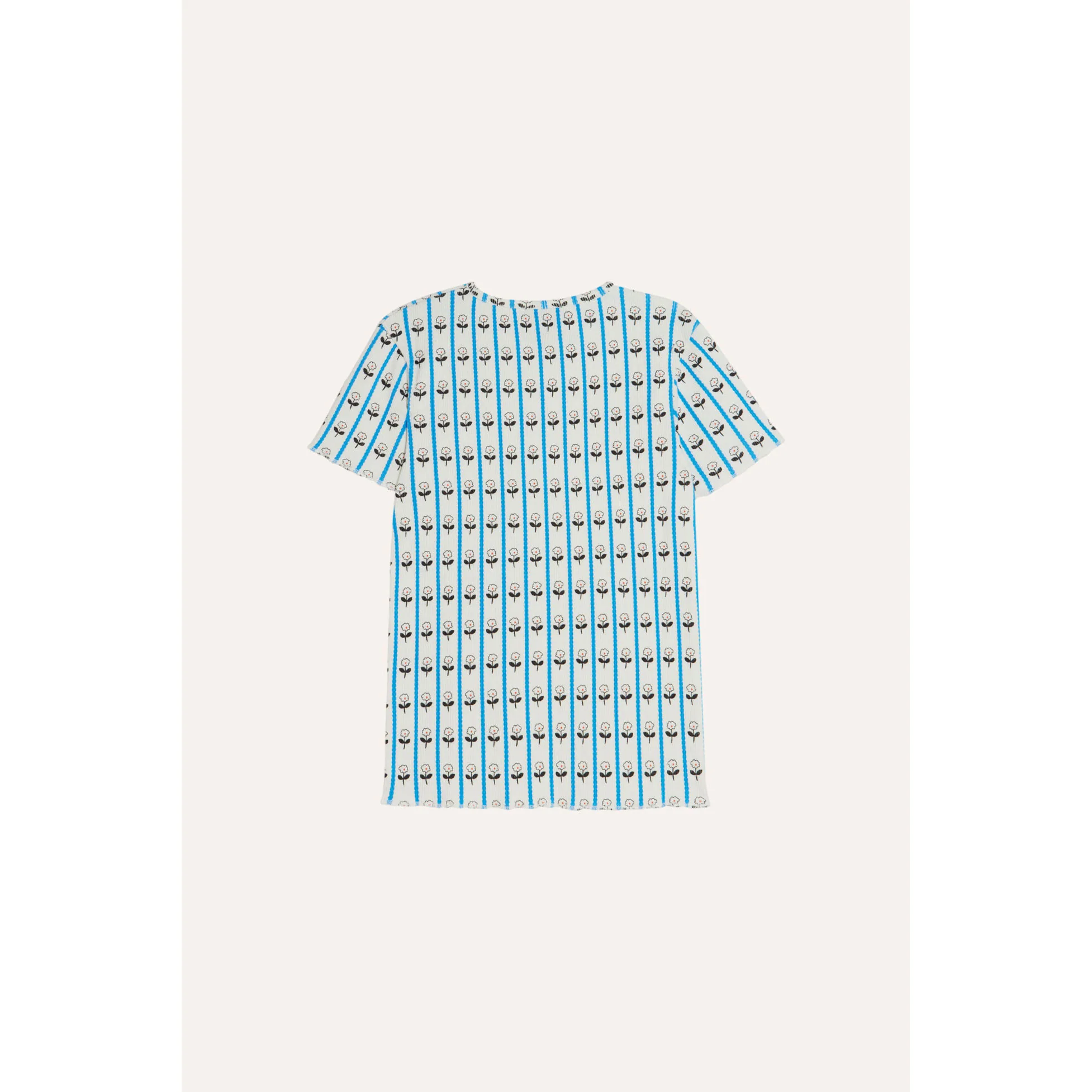 The Campamento Ecru Flower Ribbed T-Shirt - Image 2