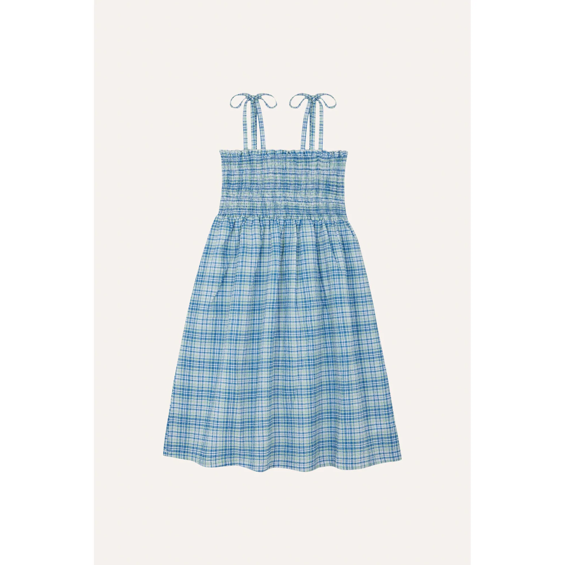 The Campamento Light Blue Checkered Dress