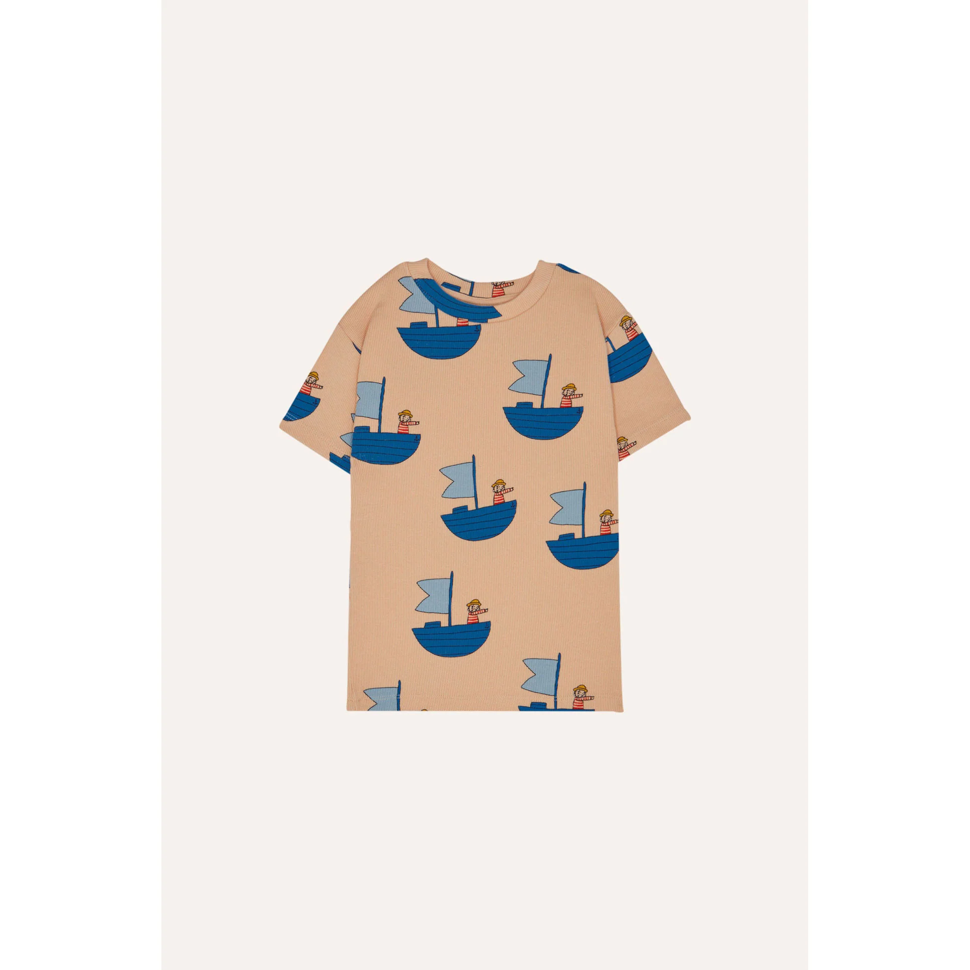 The Campamento Peach Sailor Allover Ribbed T-Shirt