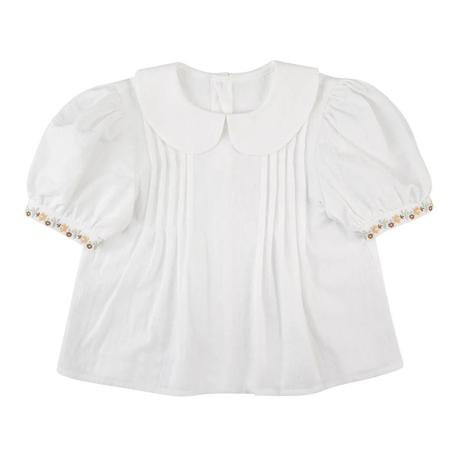 The Little Poets Ecru Balloon Sleeve Aurelia Shirt