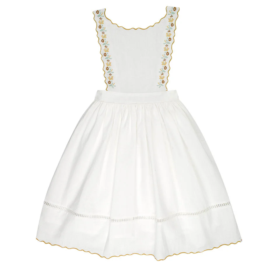 The Little Poets Ecru Embroidery Teresa Dress