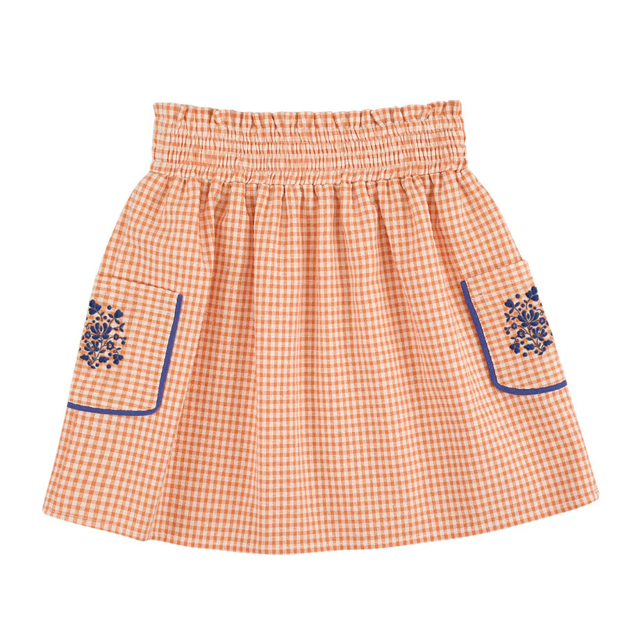 The Little Poets Vichy Carrot Amalia Midi Skirt