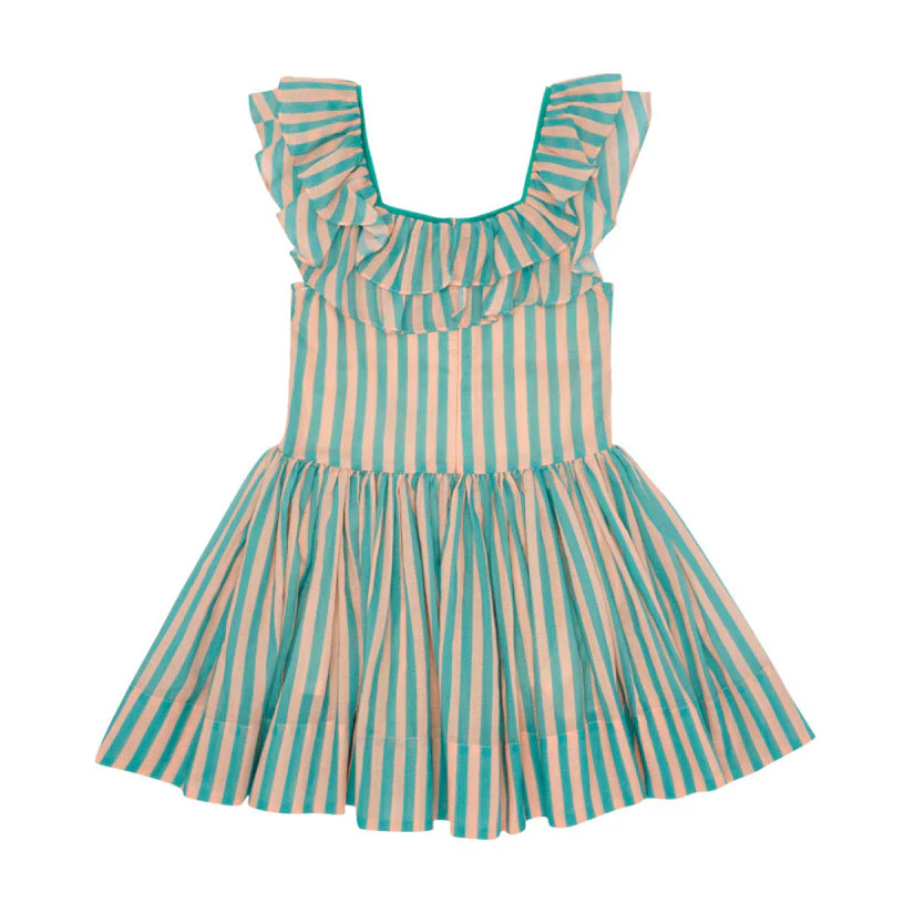 The Middle Daughter  Just Peachy/ The Pool Voile Stripe Postcard Dress - Image 3