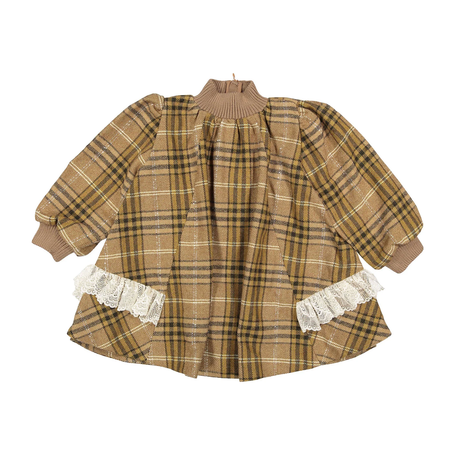 The Middle Daughter Nut Brown Check The Inside Scoop Dress