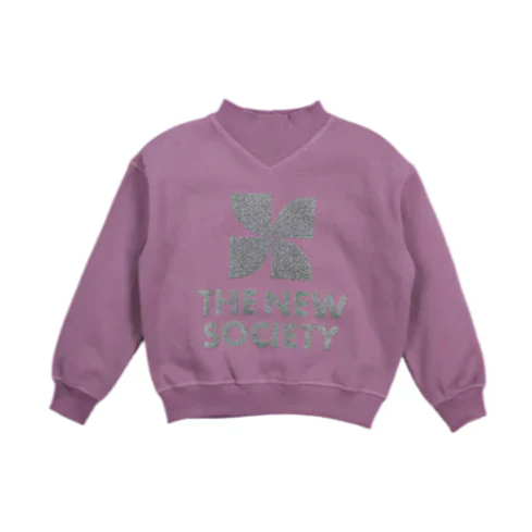 The New Society Grape Bliss TNS Logo Rib Collar Sweatshirt