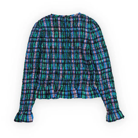 The New Society Infinite Navy Checks Lidia Blouse - Image 2