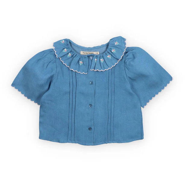The New Society  Light Blue Chambre Menta Blouse
