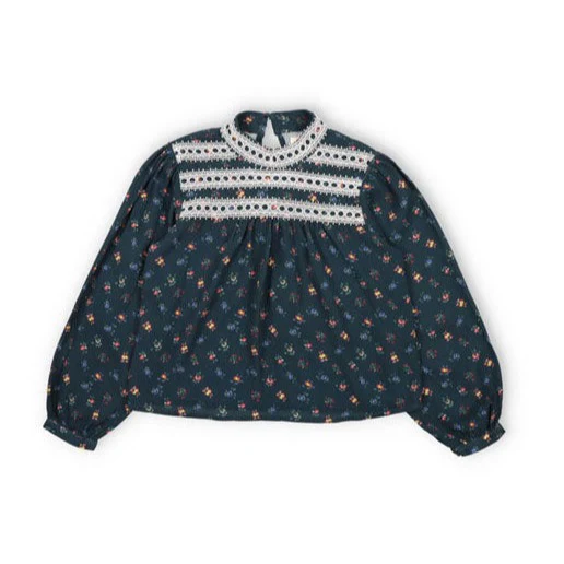 The New Society Navy Mini Blossom Moon Blouse