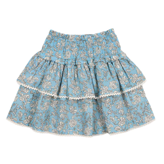 The New Society Peony Powder Blue Print Melina Skirt