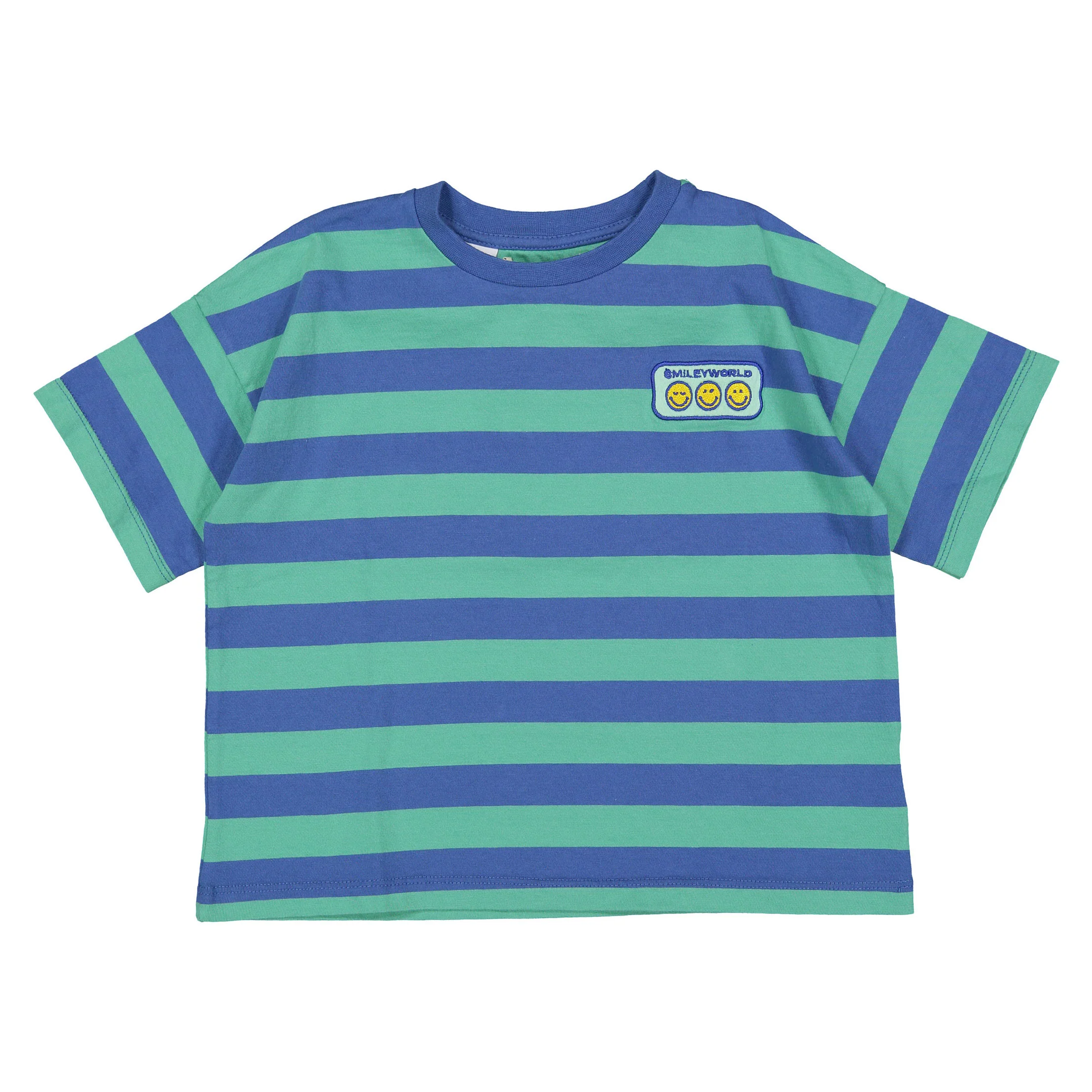 The New Society Stripes Cobalto Smiley T-Shirt