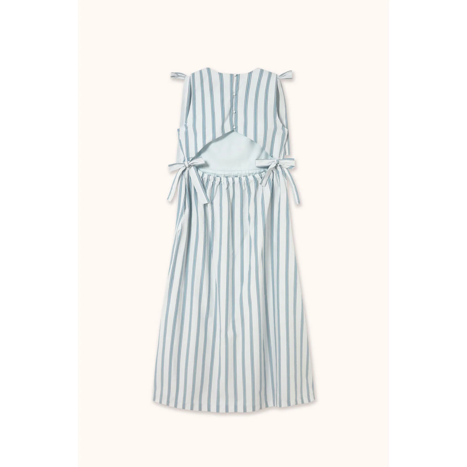 The Tiny Big Sister Ice Blue Retro Stripes Dress - Image 2