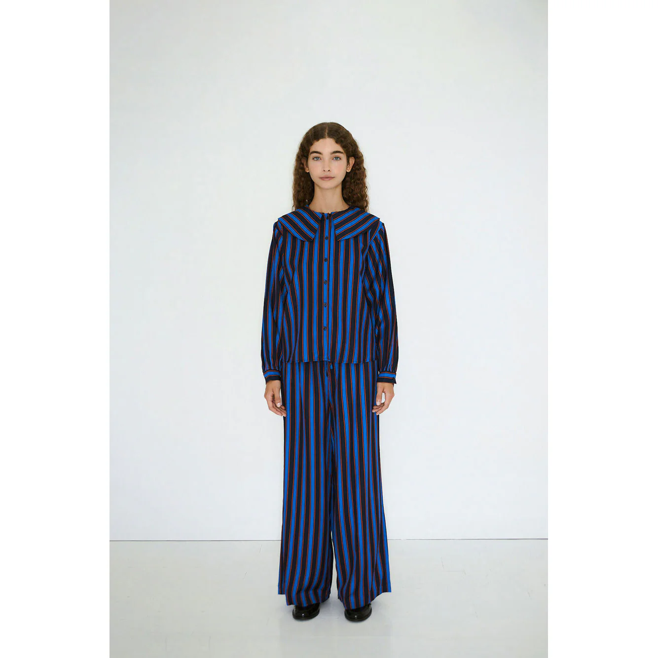 The Tiny Big Sister Navy Striped Womens Blouse - Image 2