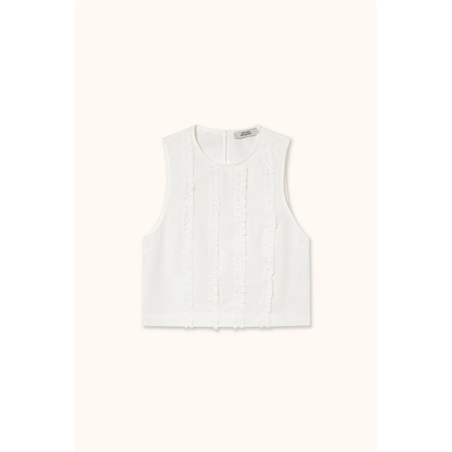 The Tiny Big Sister Off White Frills Top