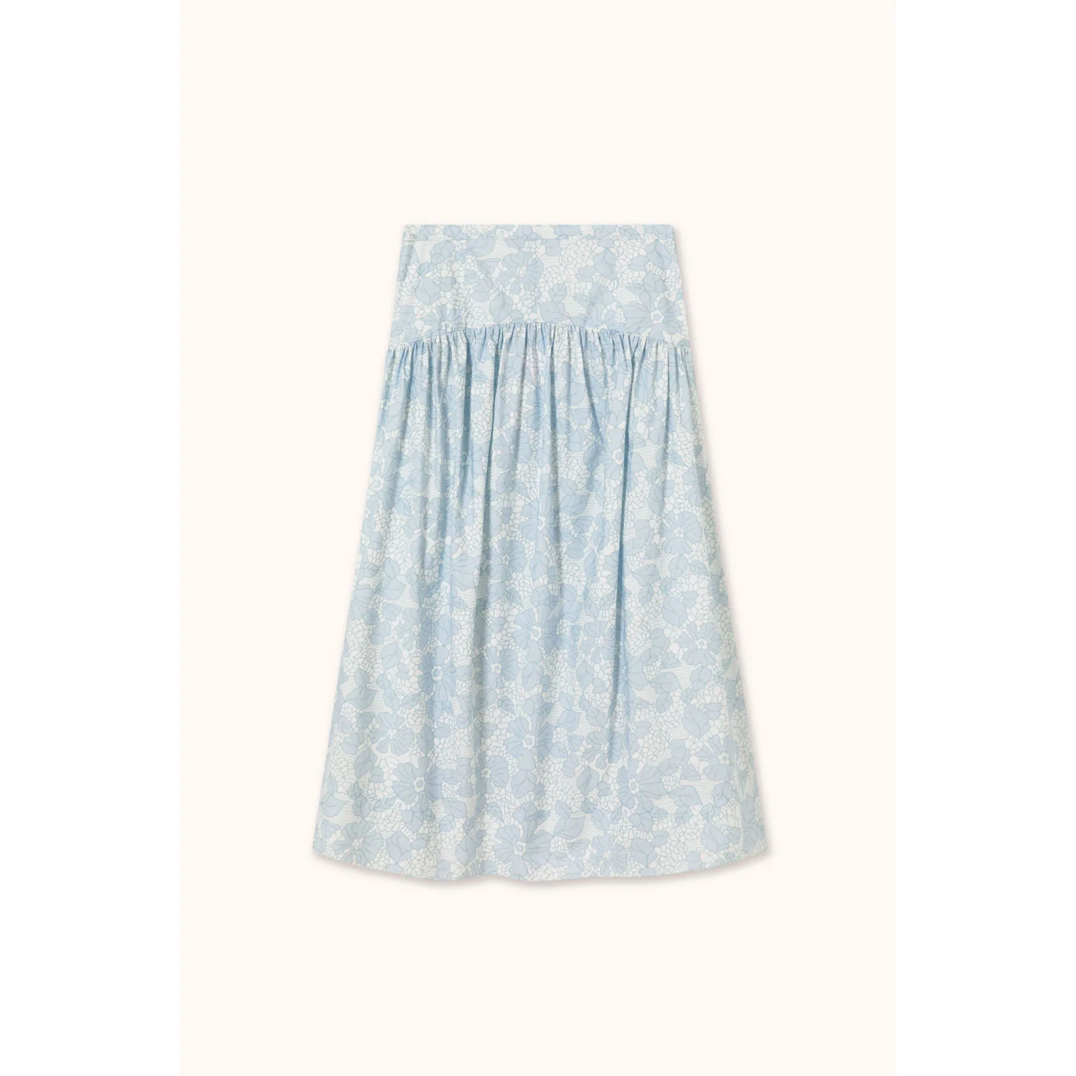 The Tiny Big Sister Off White/Pastel Blue Flowers Skirt
