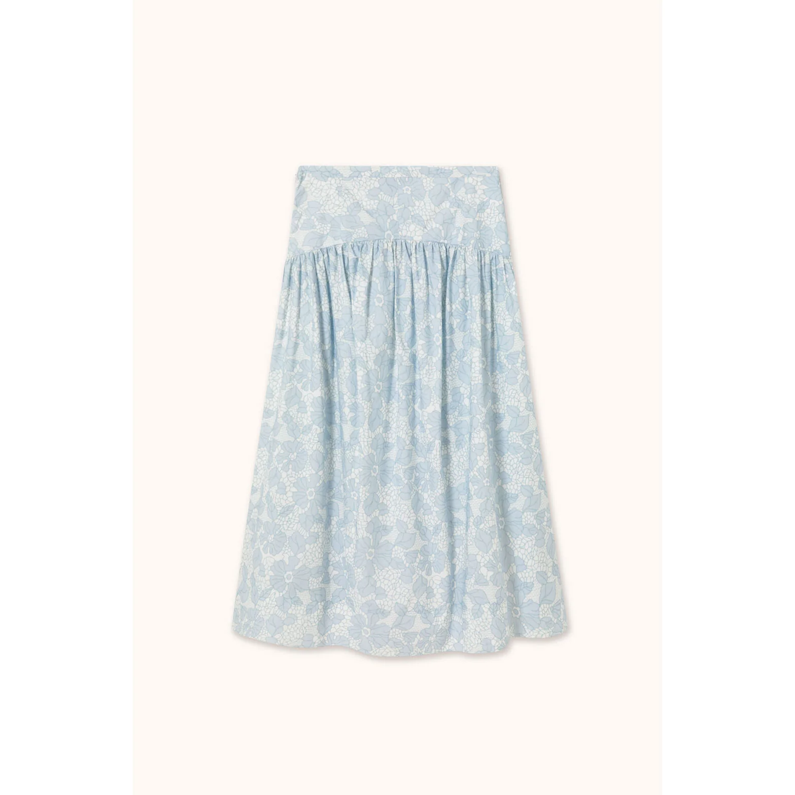 The Tiny Big Sister Off White/Pastel Blue Flowers Skirt - Image 2