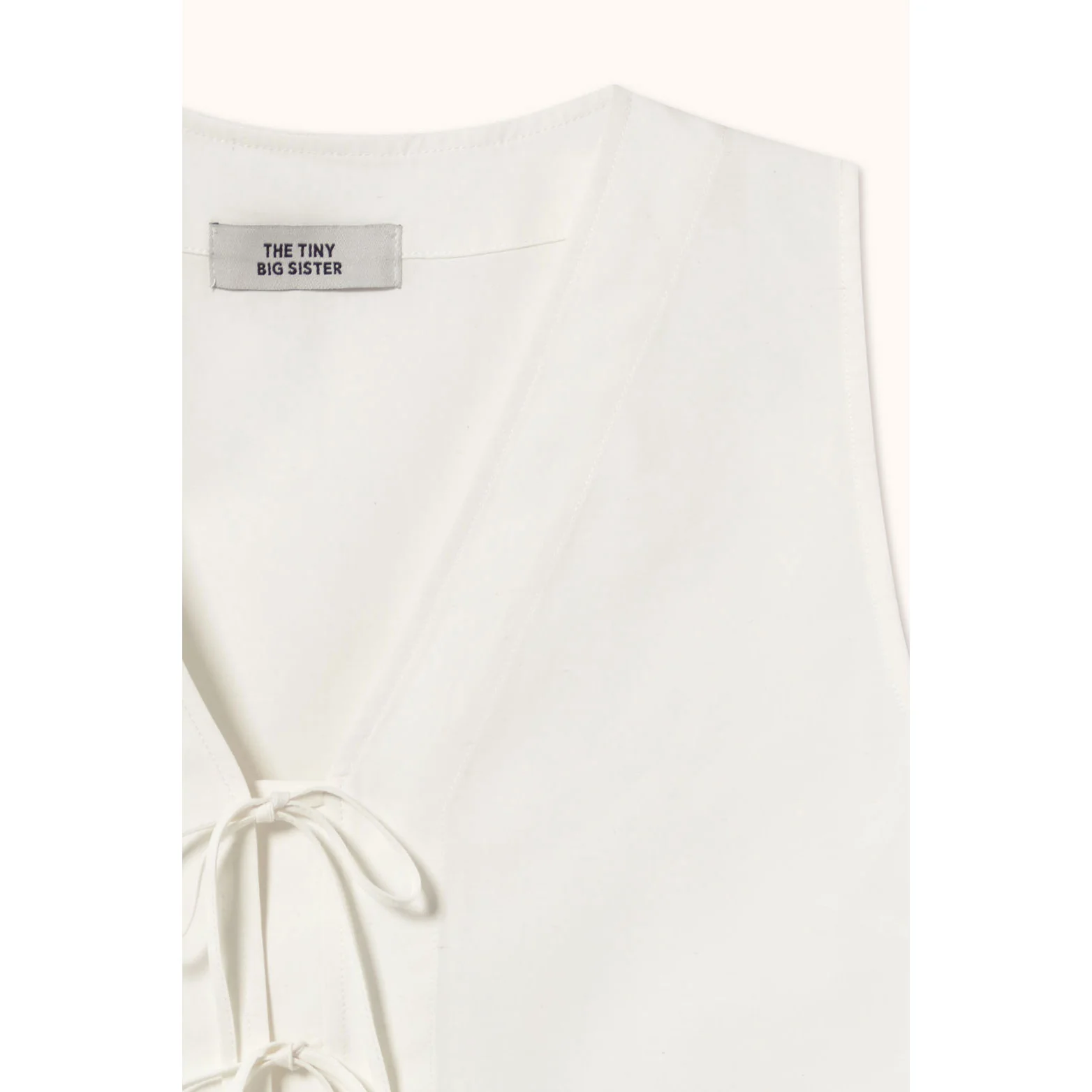 The Tiny Big Sister Off-White Stripes Vest - Image 3