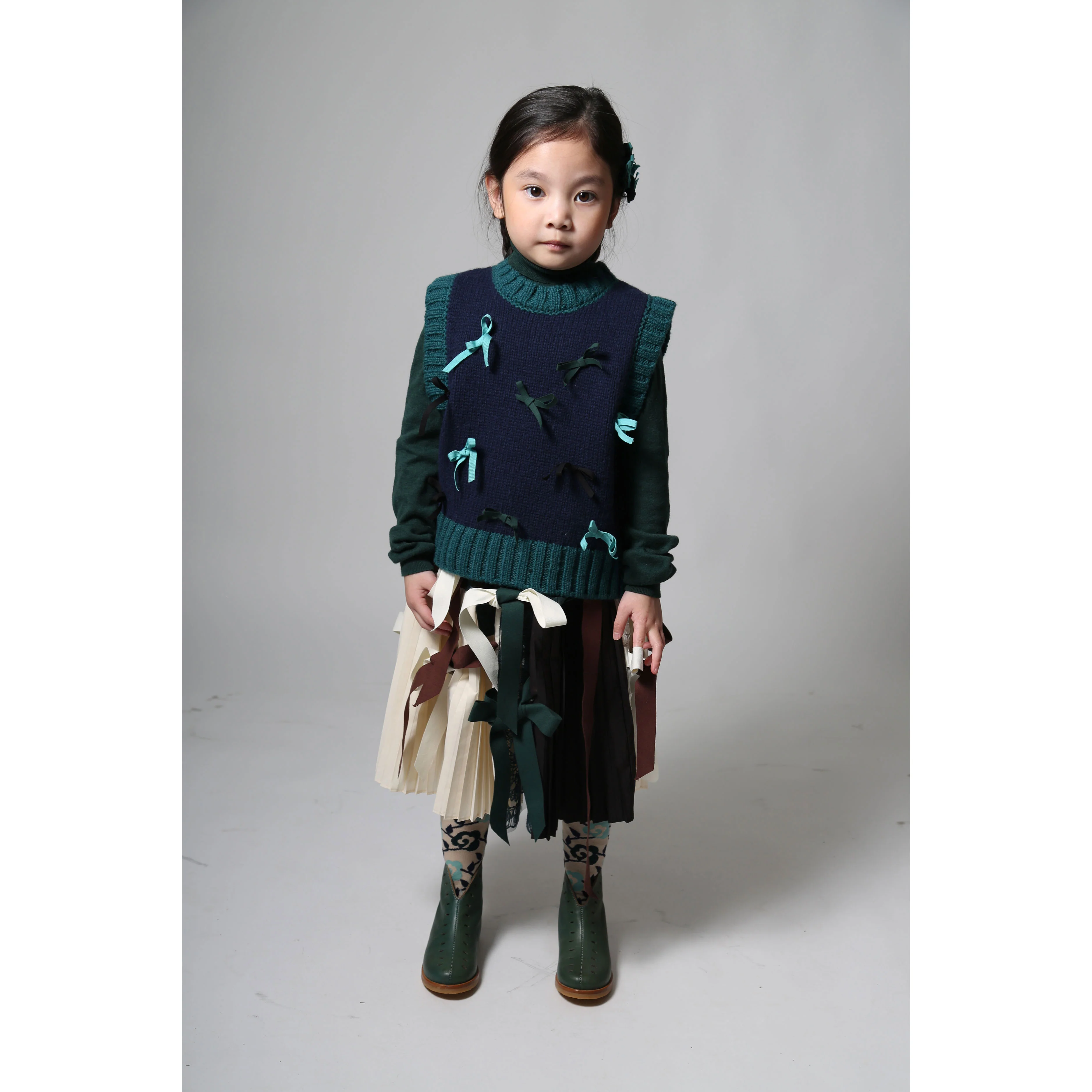 Tia Cibani Cactus Mix Amira Patchwork Bow Tie Skirt - Image 2