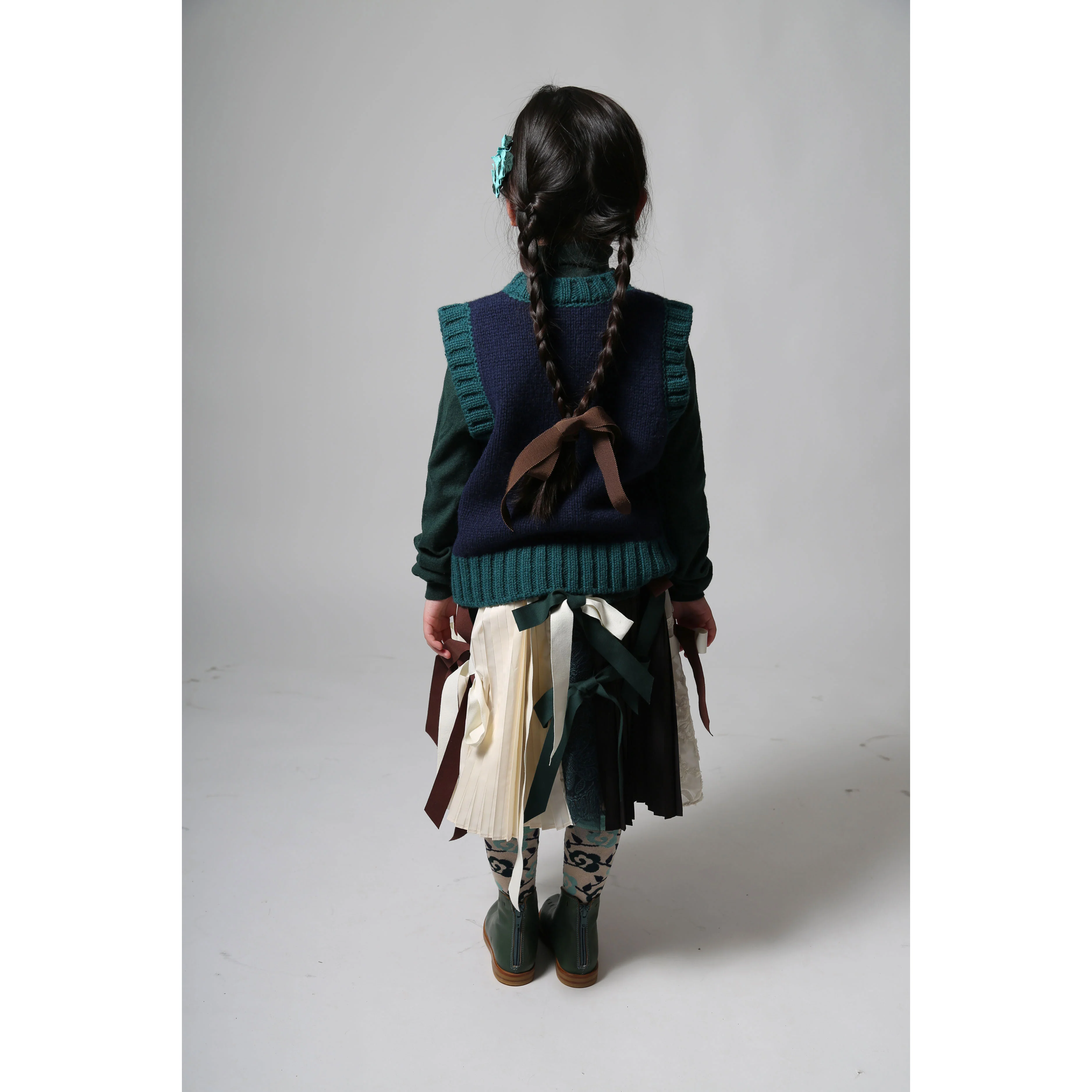 Tia Cibani Cactus Mix Amira Patchwork Bow Tie Skirt - Image 4