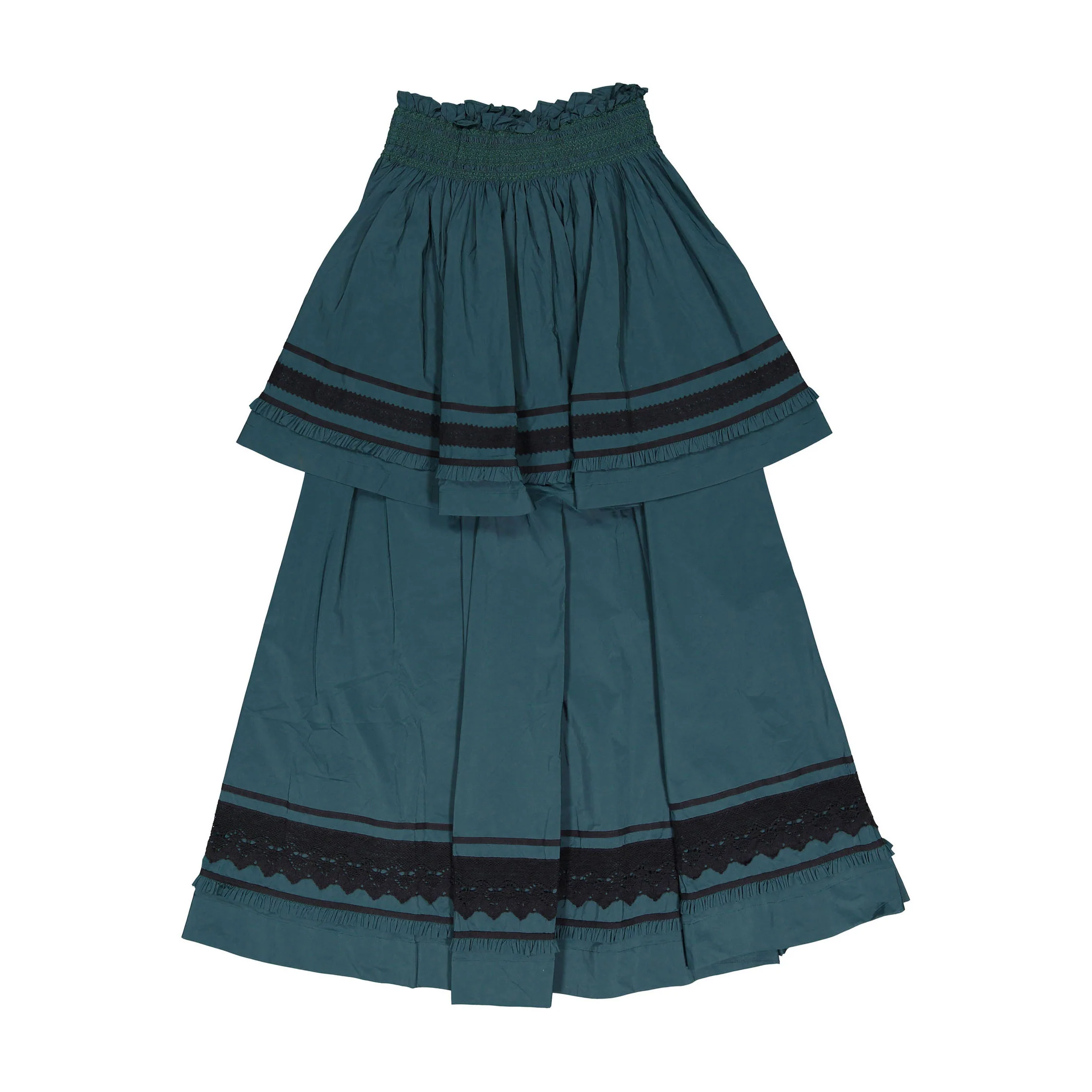 Tia Cibani Celtic Brittany Smocked Maxi Skirt