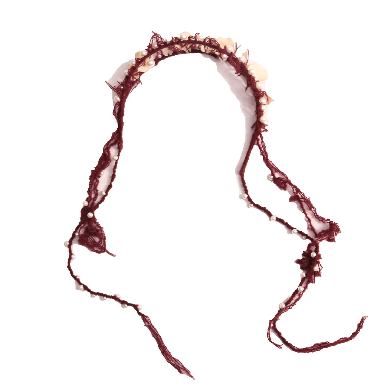 Tia Cibani Prune Beaded Tassel Brittany Crown