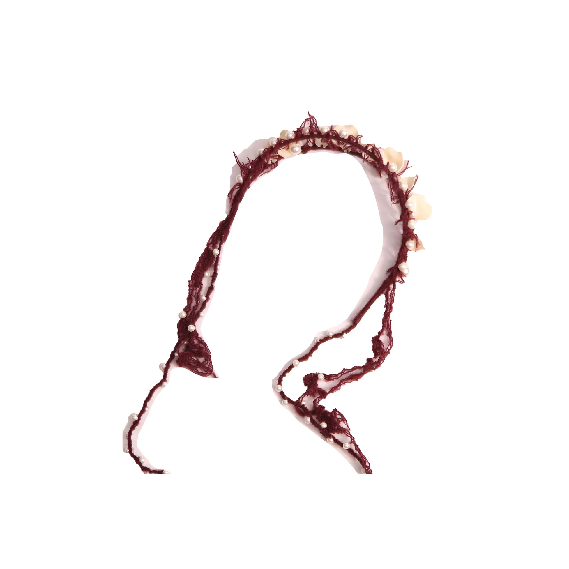 Tia Cibani Prune Beaded Tassel Brittany Crown - Image 2