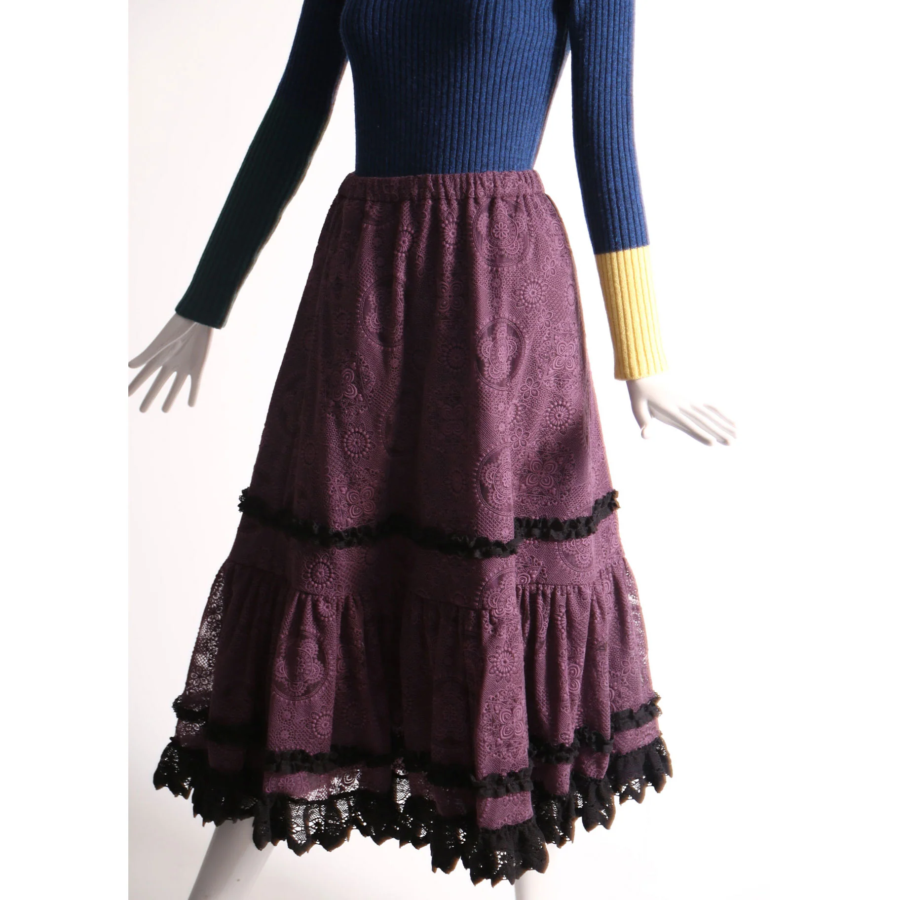 Tia Cibani Prune Gael Flare Womens  Skirt - Image 2