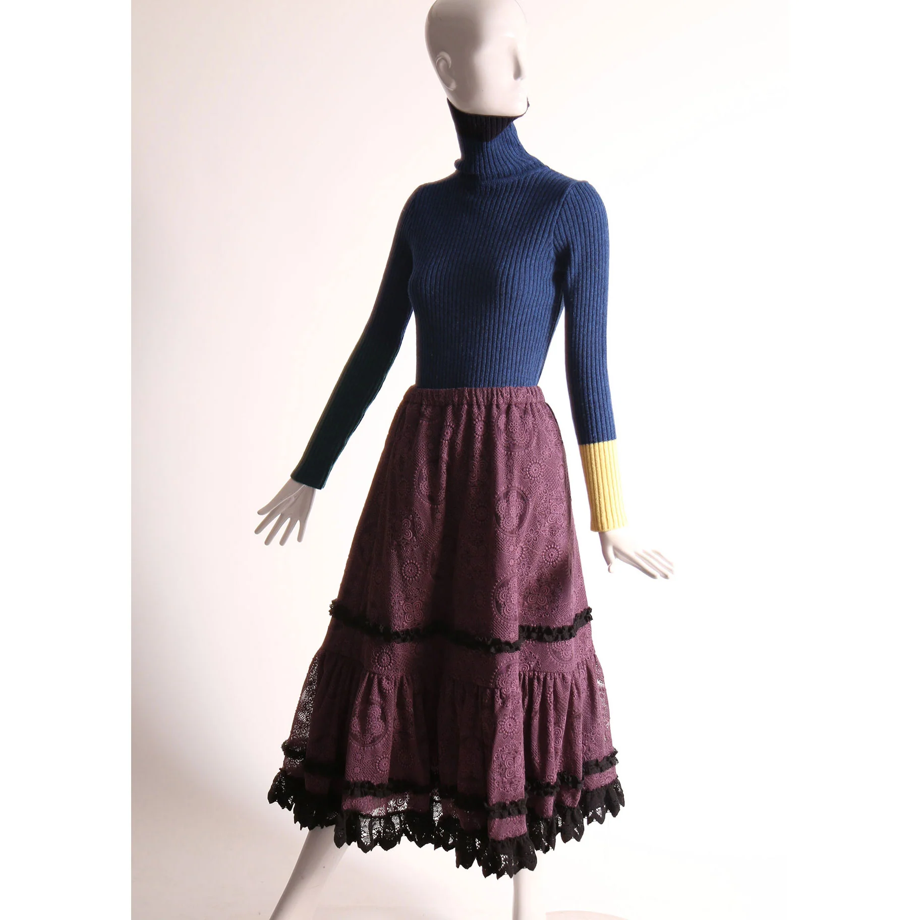 Tia Cibani Prune Gael Flare Womens  Skirt - Image 3