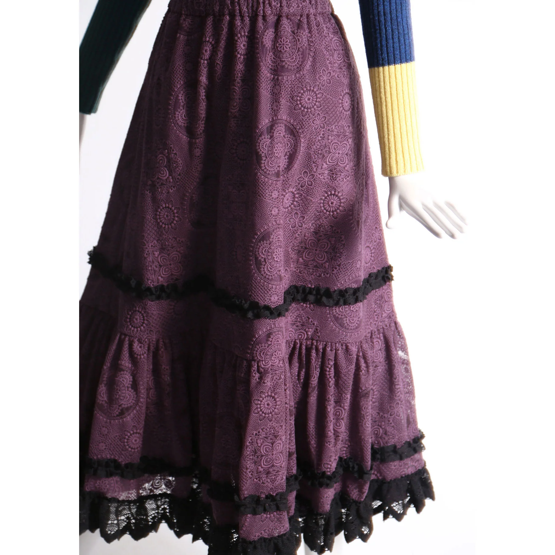 Tia Cibani Prune Gael Flare Womens  Skirt - Image 4