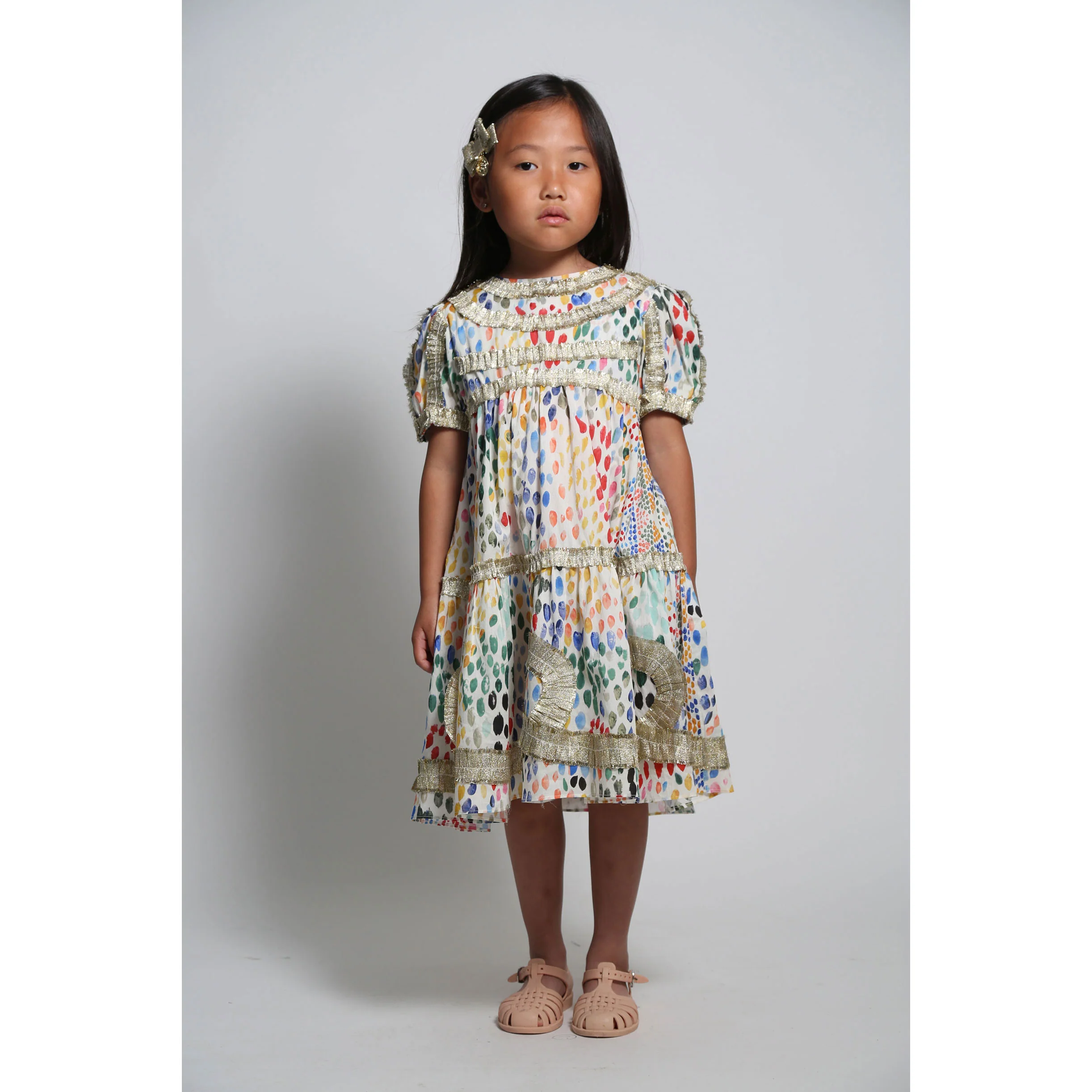 Tia Cibani Rainbow Alexandra Ribbon Pleated Frock - Image 2