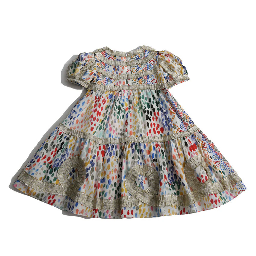 Tia Cibani Rainbow Alexandra Ribbon Pleated Frock - Image 3