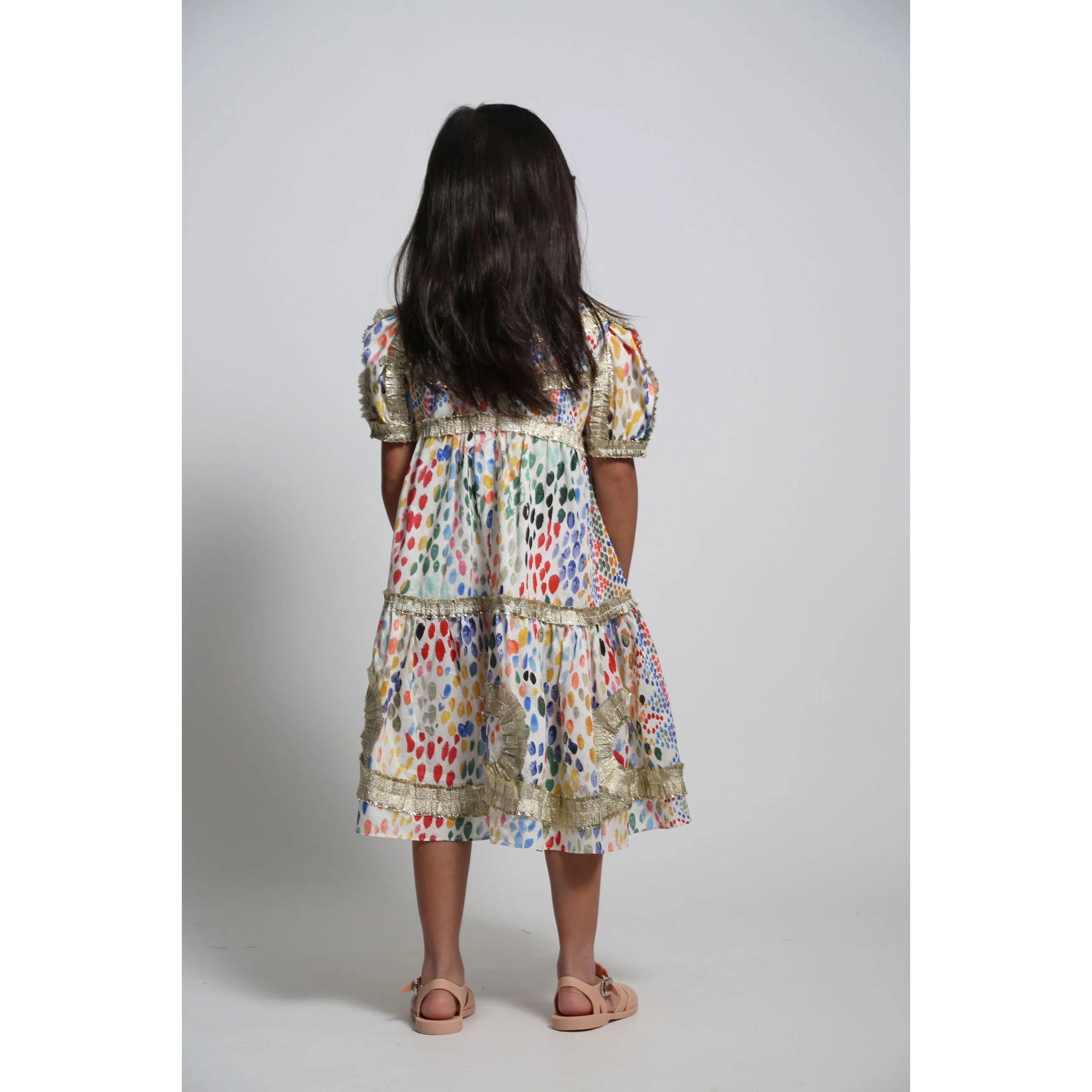 Tia Cibani Rainbow Alexandra Ribbon Pleated Frock - Image 4