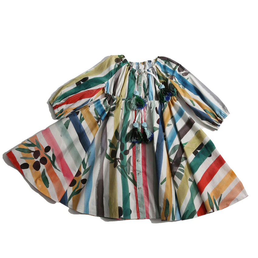 Tia Cibani Rainbow Campesigna Shirt Dress