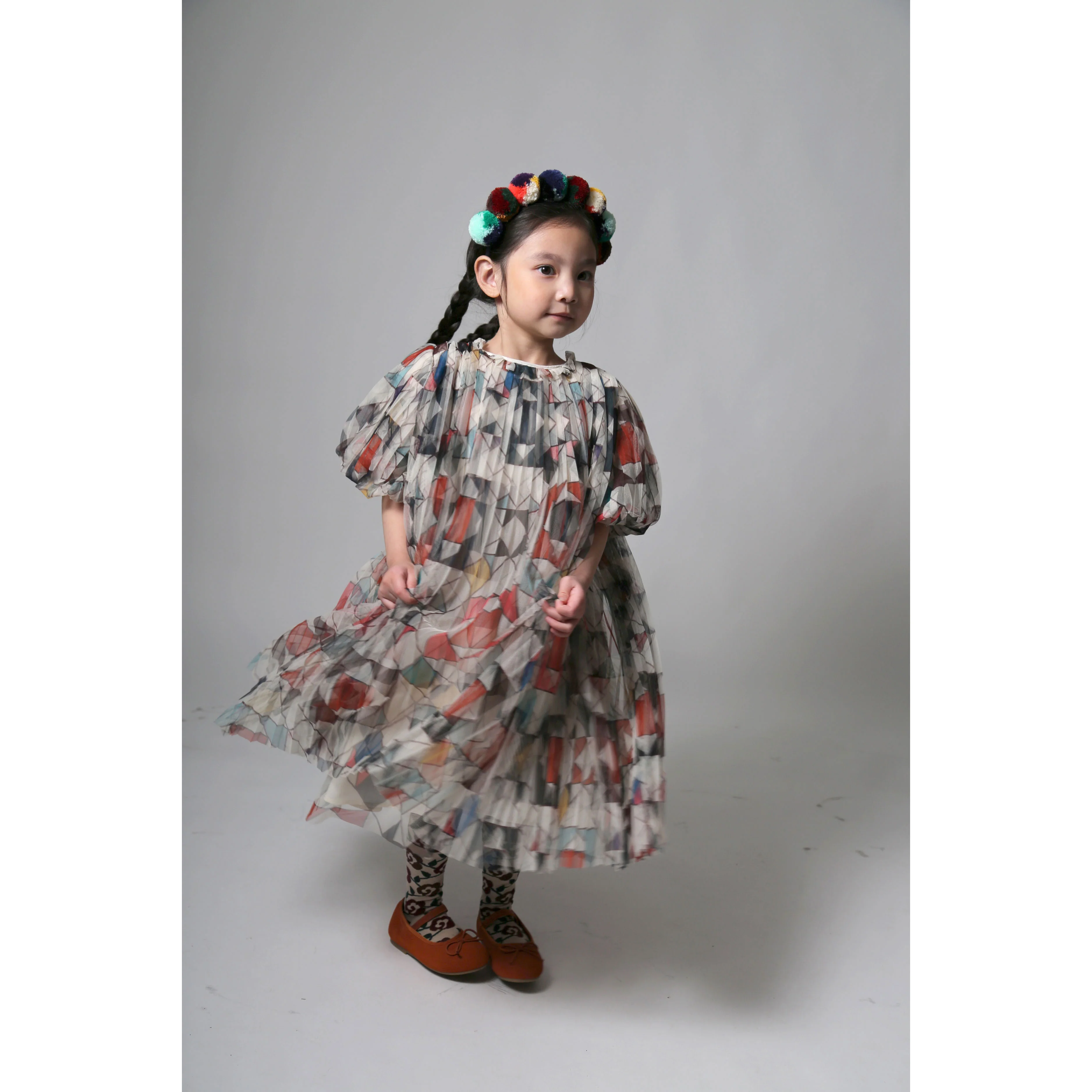 Tia Cibani Rainbow Crush Pleated Smock Dress - Image 2