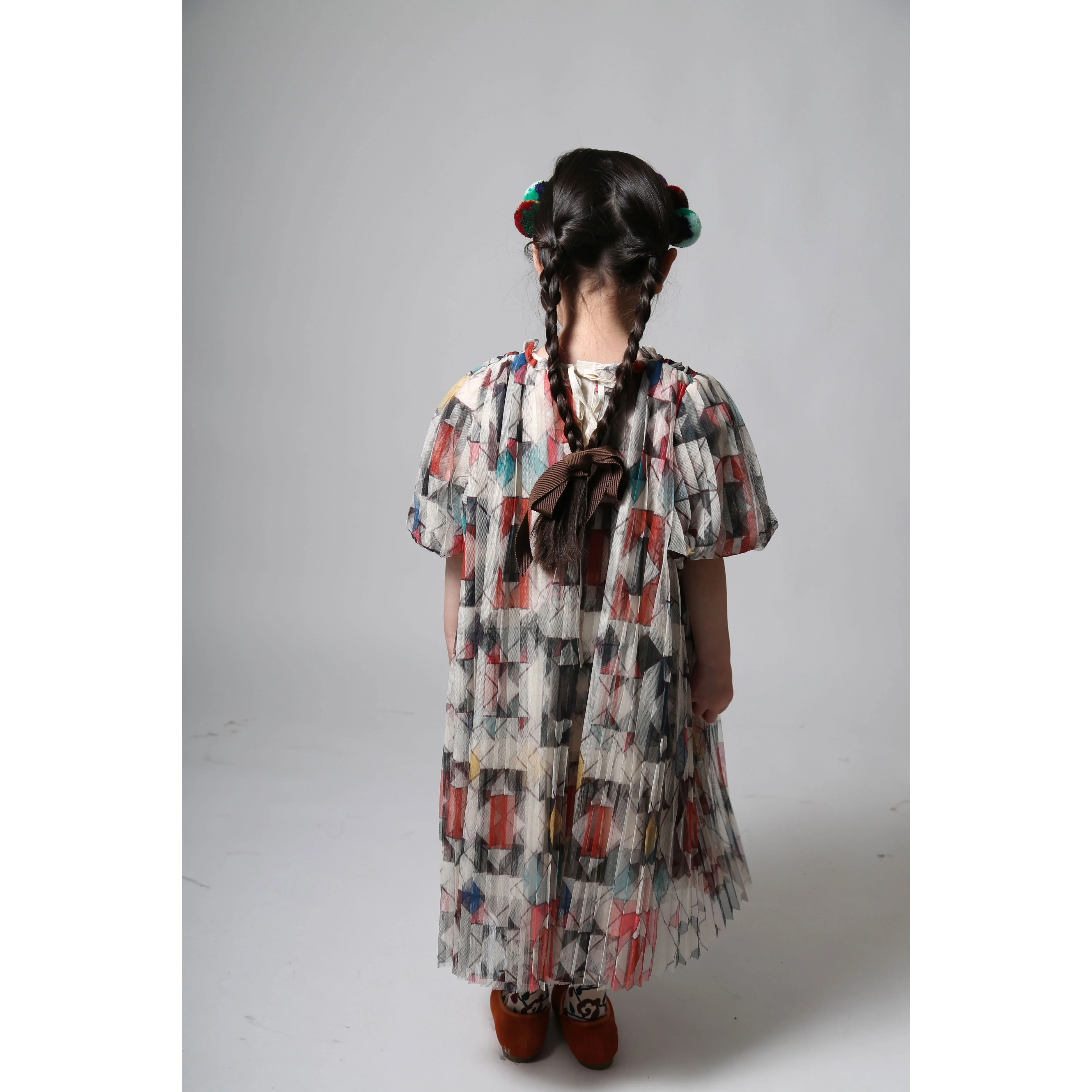 Tia Cibani Rainbow Crush Pleated Smock Dress - Image 4