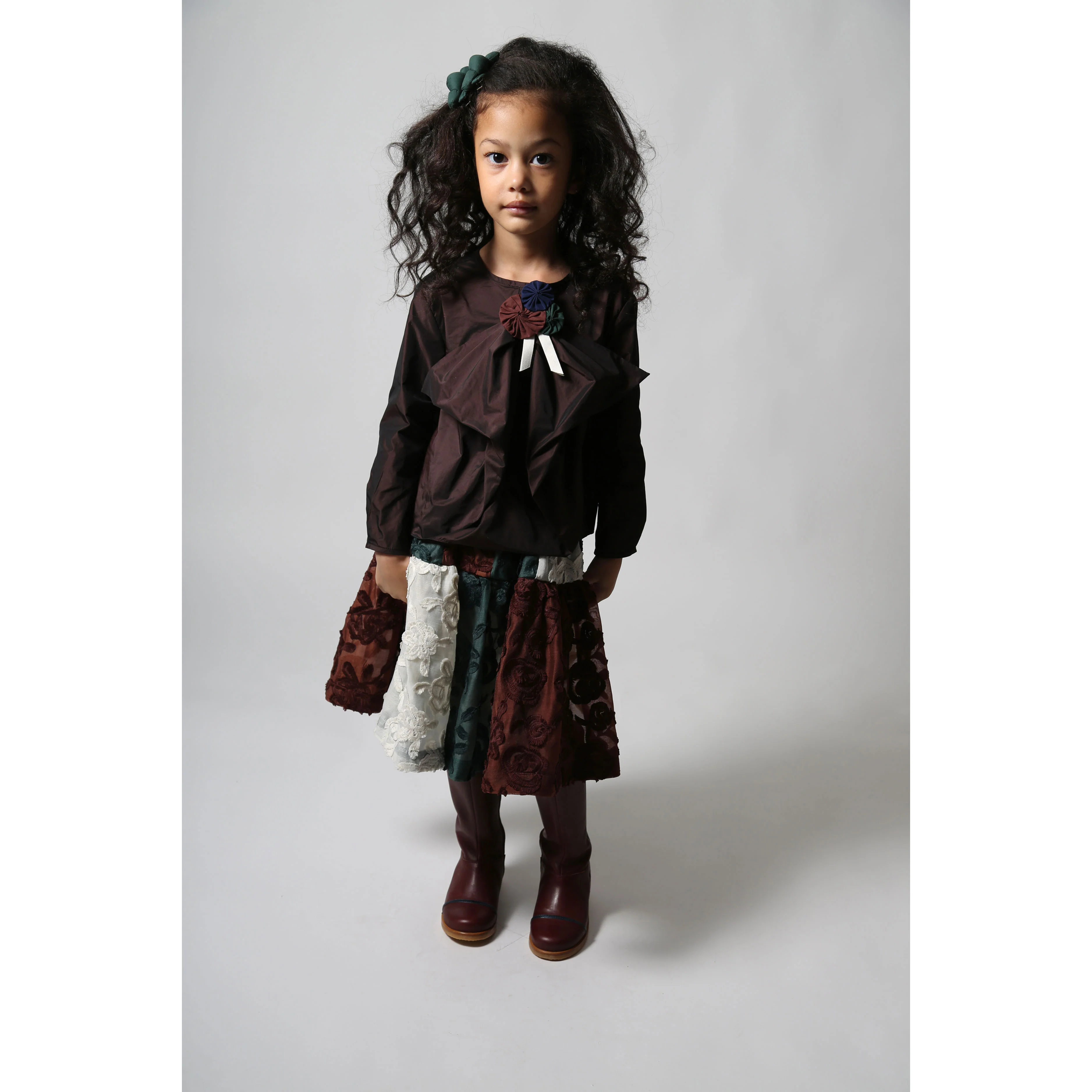 Tia Cibani Raisin Estrella Draped Bow Blouse - Image 2