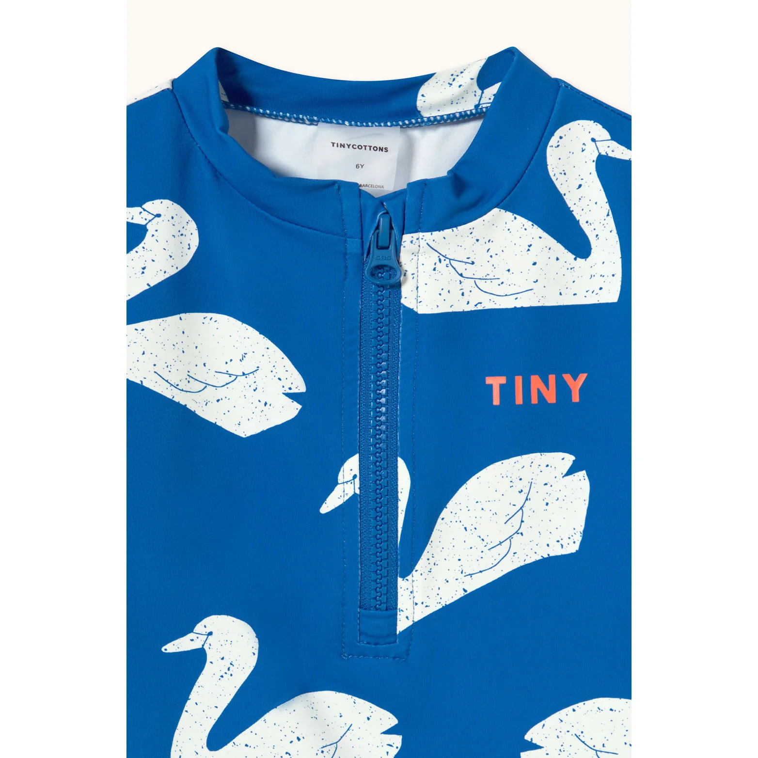 Tiny Cottons Blue Big Swans Swim Tee - Image 3