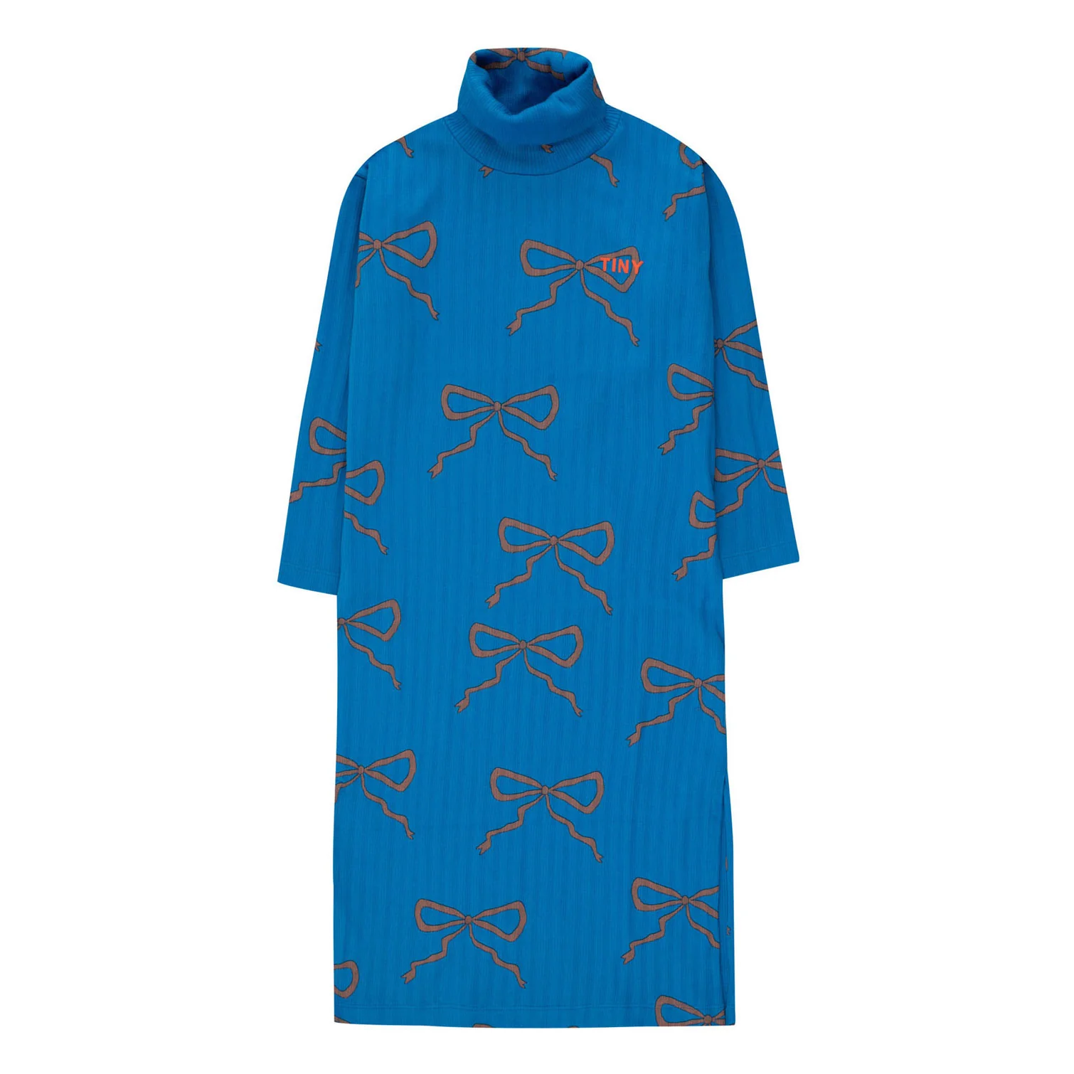 Tiny Cottons Blue Bows Mockneck Dress