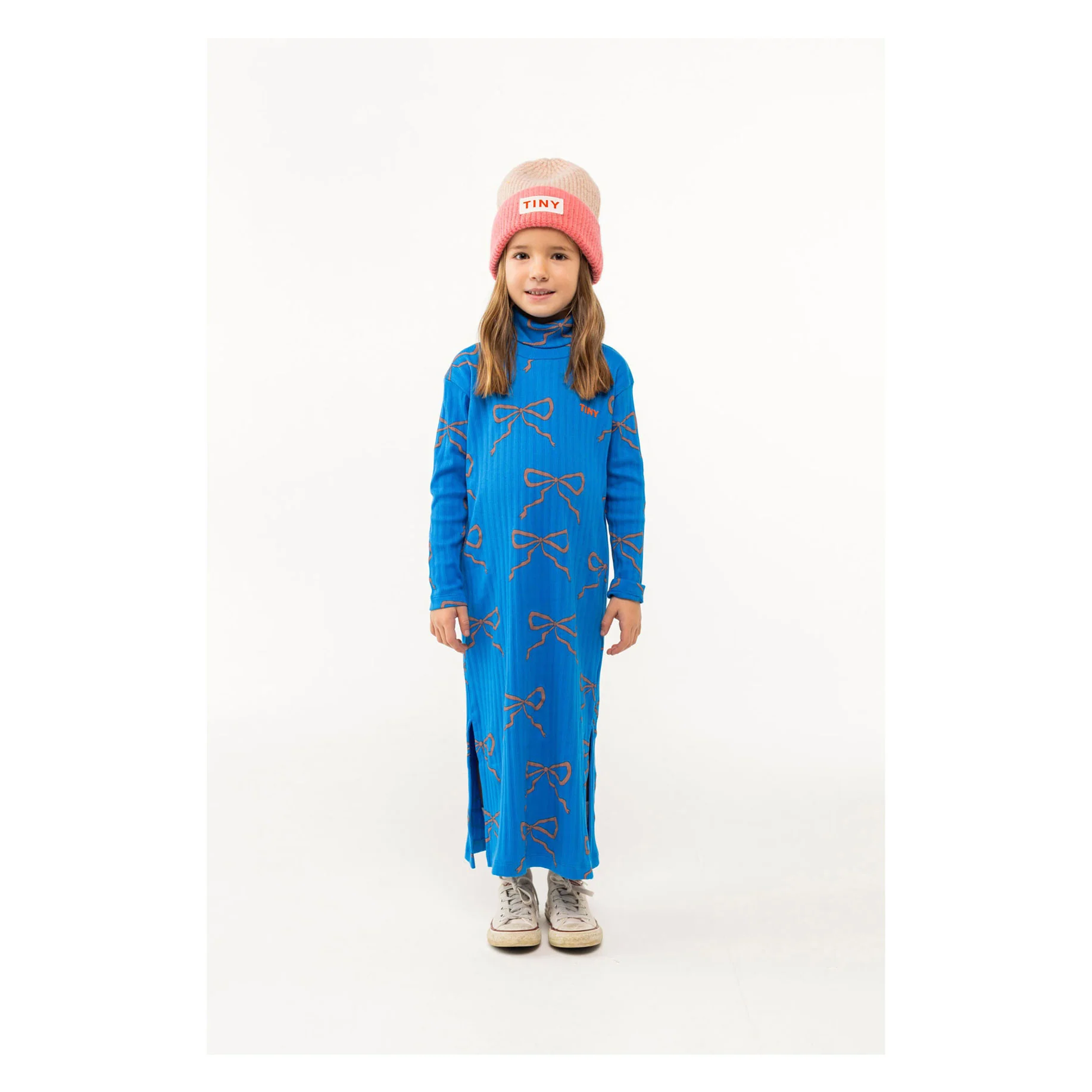 Tiny Cottons Blue Bows Mockneck Dress - Image 2