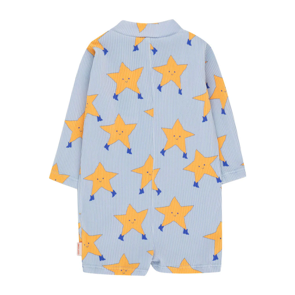 Tiny Cottons Blue-Grey Dancing Stars Baby One-Piece - Image 2