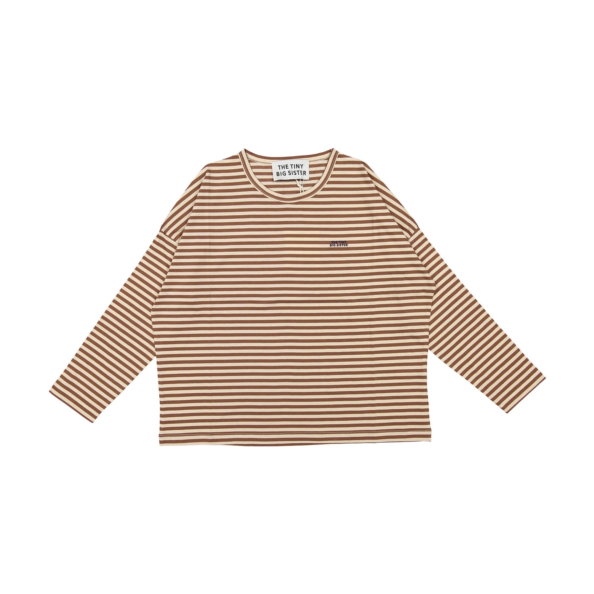 Tiny Cottons Chocolate/Vanilla Striped Womens Tee