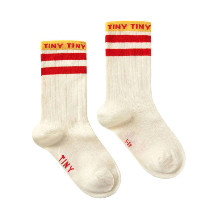 Tiny Cottons Cream/Summer Red Tiny Medium Sock