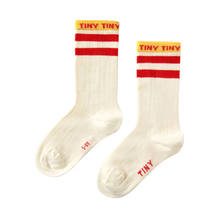 Tiny Cottons Cream/Summer Red Tiny Medium Sock - Image 2