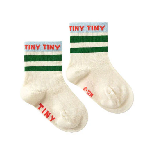 Tiny Cottons Cream/Emerald Tiny Medium Sock