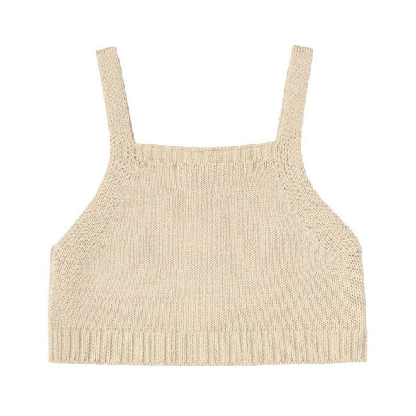Tiny Cottons Cream Strawberries Knitted Crop Top - Image 2