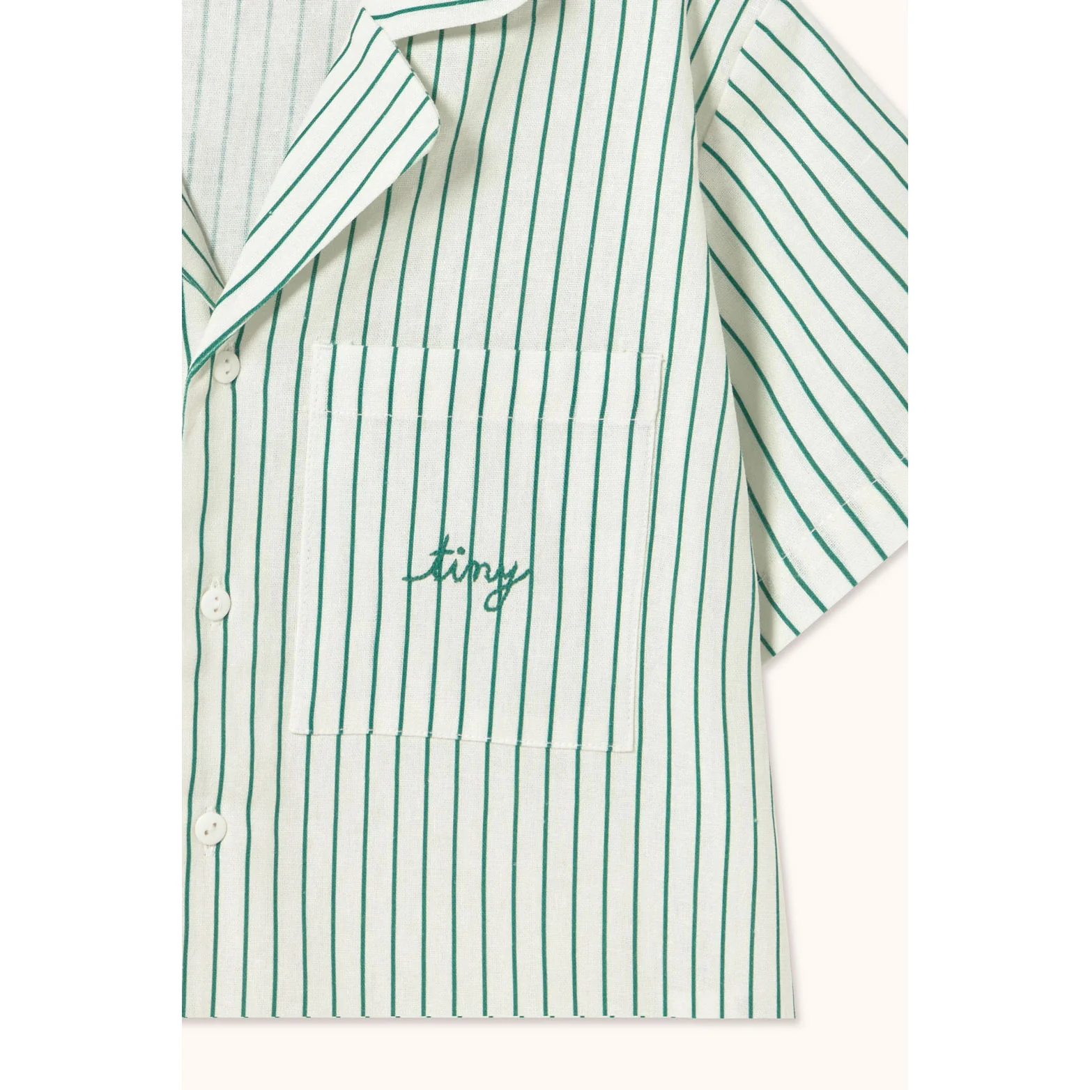 Tiny Cottons Dark Emerald Stripes Shirt - Image 3